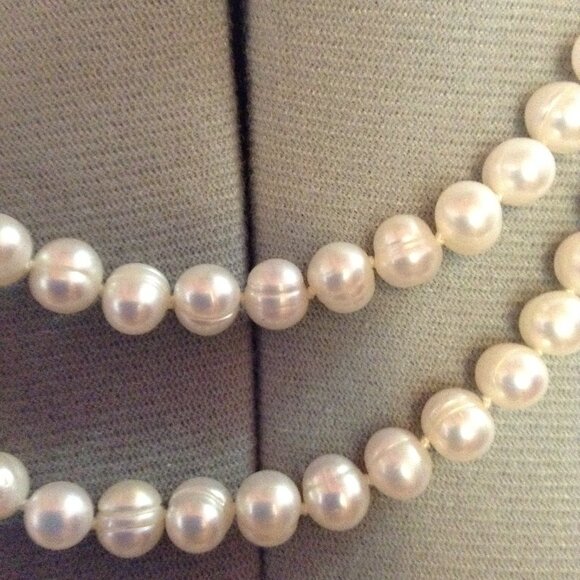 Real/genuine 6mm Freshwater Double Strand Cultured Pearl Necklace - Picture 3 of 3